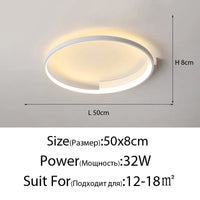 Plafonnier LED rond Design nordique pour salon et salle à manger