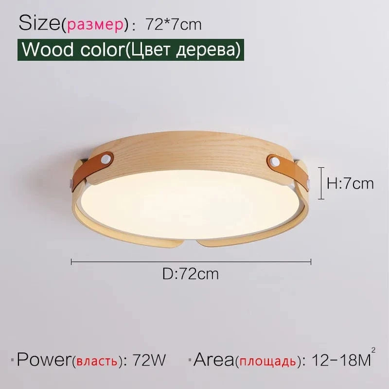 Plafonnier LED rond NordiLight | Marco Lucetti Couleur bois 72cm / Blanc chaud (3000k)