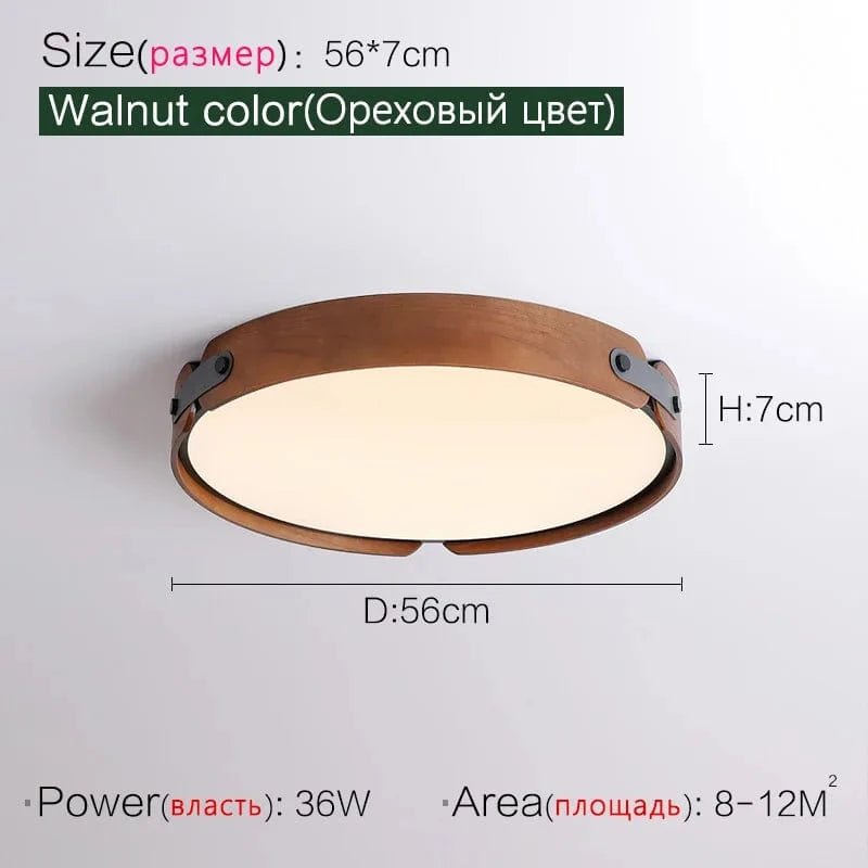 Plafonnier LED rond NordiLight | Marco Lucetti Couleur noyer 56cm / Blanc chaud (3000k)