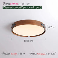 Plafonnier LED rond NordiLight | Marco Lucetti Couleur noyer 56cm / Blanc chaud (3000k)