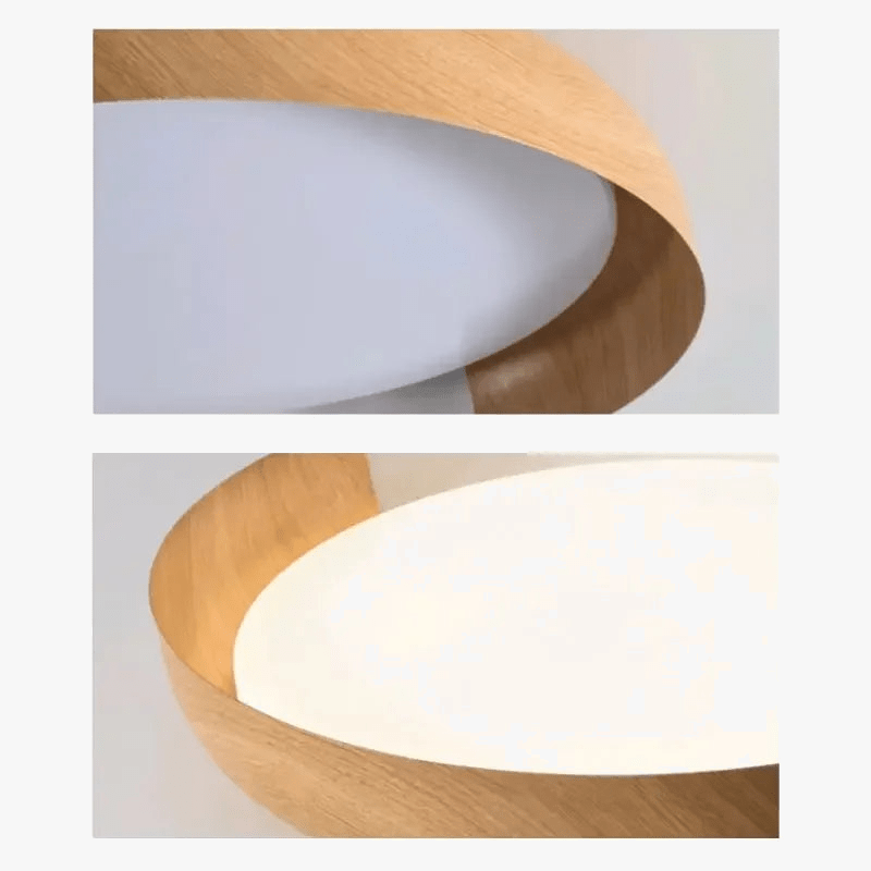 Plafonnier LED Rond SANDYHA Nordique en Bois Clair Original - Éclairage Design pour Chambre, Salon, Salle à Manger et Bureau | Marco Lucetti