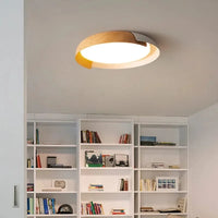 Plafonnier LED Rond SANDYHA Nordique en Bois Clair Original - Éclairage Design pour Chambre, Salon, Salle à Manger et Bureau | Marco Lucetti