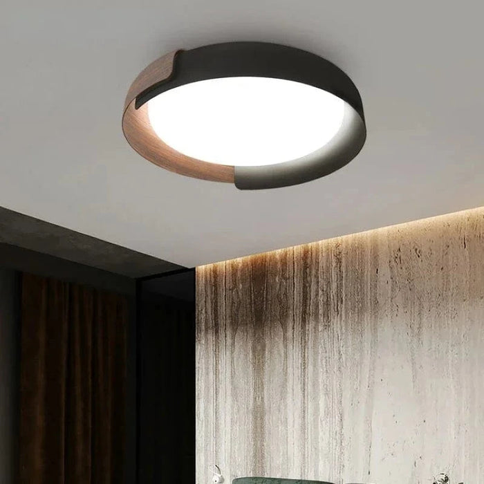 Plafonnier LED Rond SANDYHA Nordique en Bois Clair Original - Éclairage Design pour Chambre, Salon, Salle à Manger et Bureau | Marco Lucetti