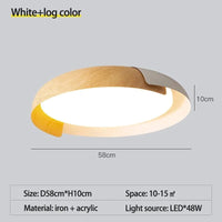 Plafonnier LED Rond SANDYHA Nordique en Bois Clair Original - Éclairage Design pour Chambre, Salon, Salle à Manger et Bureau | Marco Lucetti Bûche blanche D58cm / Changeable