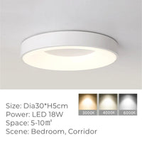 Plafonnier LED Rond Ultra-fin en Grain de Bois - Luxedéco