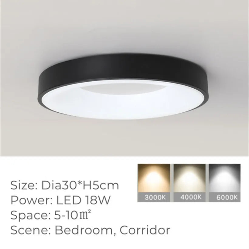Plafonnier LED Rond Ultra-fin en Grain de Bois - Luxedéco