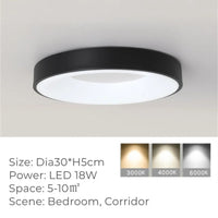 Plafonnier LED Rond Ultra-fin en Grain de Bois - Luxedéco