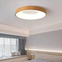 Plafonnier Led rond Ultra-fin Grain de Bois Prestige | Marco Lucetti