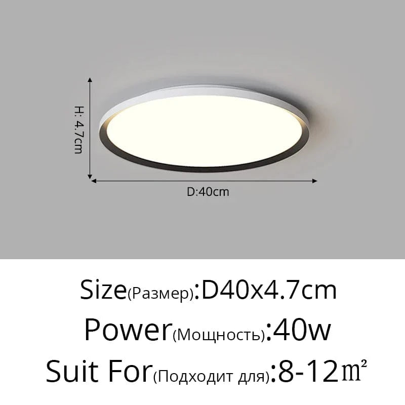 Plafonnier LED rond ultra-mince moderne, sans stroboscope | Marco Lucetti Rond D40x4cm 40W / Blanc froid Pas de télécommande