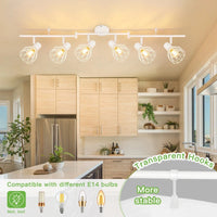 Plafonnier LED Rotatif 6 Voies - Lumières Noir et Blanc - Cage Métallique E14 - Spot de Plafond | Marco Lucetti