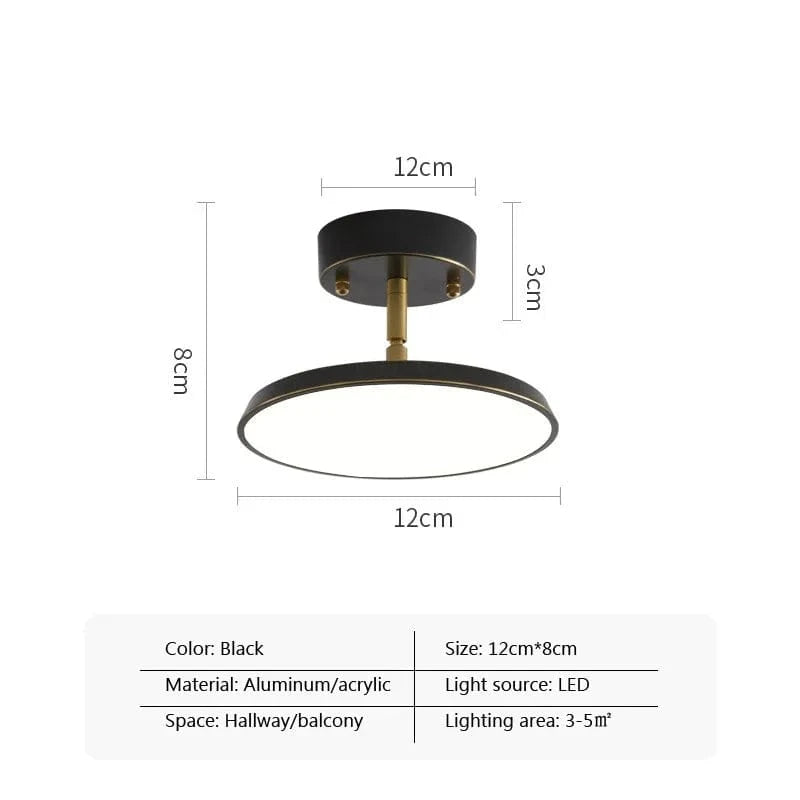 Plafonnier LED Rotatif Cuivre | Marco Lucetti LCL010 Noir 12cm / Lumière naturelle