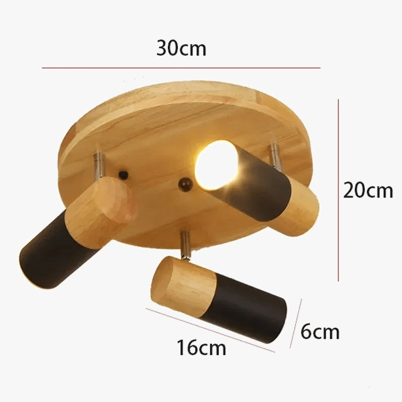 Plafonnier LED Rotatif en Bois Design Nordique Multi-Têtes | Marco Lucetti