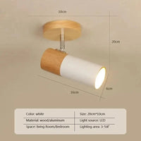 Plafonnier LED Rotatif en Bois Design Nordique Multi-Têtes | Marco Lucetti CL146 Blanc / Blanc froid