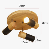 Plafonnier LED Rotatif Multi-têtes en Bois - Collection Nordique