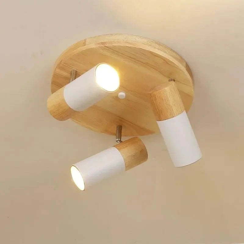 Plafonnier LED Rotatif Multi-têtes en Bois - Collection Nordique | Marco Lucetti