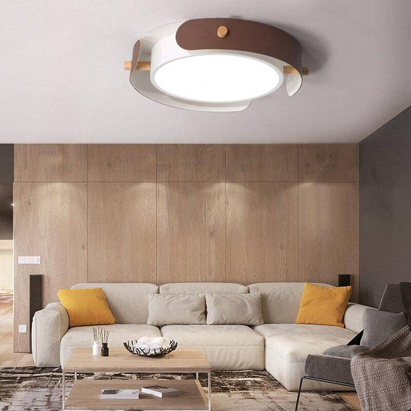 Plafonnier LED Round Metal Wood | Marco Lucetti