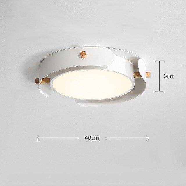 Plafonnier LED Round Metal Wood | Marco Lucetti Blanc