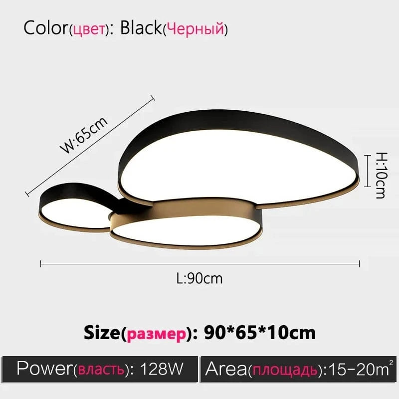 Plafonnier LED Salon Nordique | Marco Lucetti Noir L / Intensité variable avec télécommande