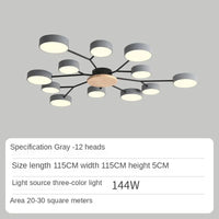 Plafonnier LED Scandinave Chic | Marco Lucetti 12 lampes grises / CHINE