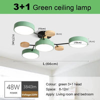 Plafonnier LED Scandinave Chic | Marco Lucetti 3 et 1 vert / CHINE