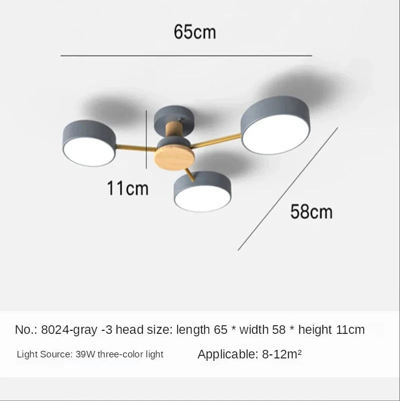 Plafonnier LED Scandinave Chic | Marco Lucetti 3 lumières gris / CHINE