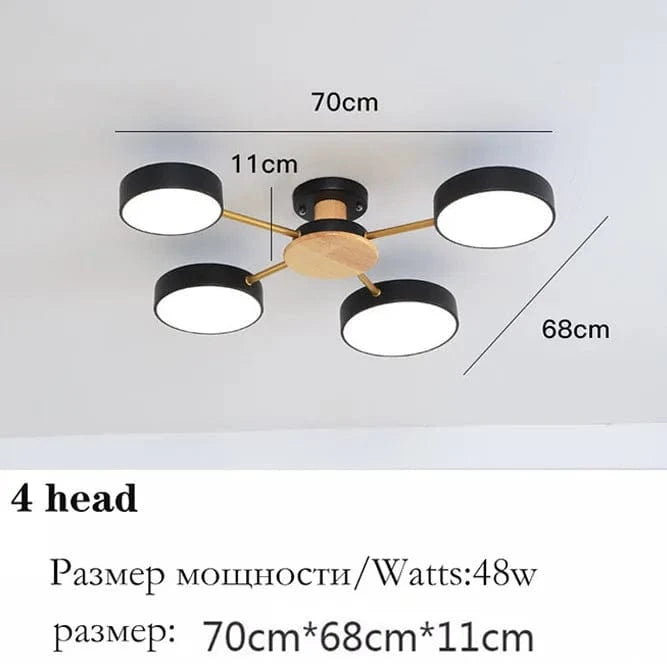 Plafonnier LED Scandinave Chic | Marco Lucetti 4 lampes noires / CHINE