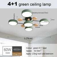 Plafonnier LED Scandinave Chic | Marco Lucetti 4et 1 vert / CHINE