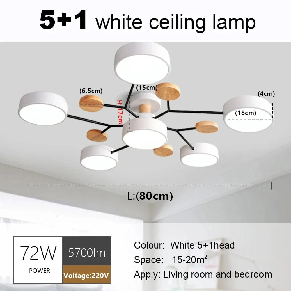 Plafonnier LED Scandinave Chic | Marco Lucetti 5 et 1 blanc / CHINE