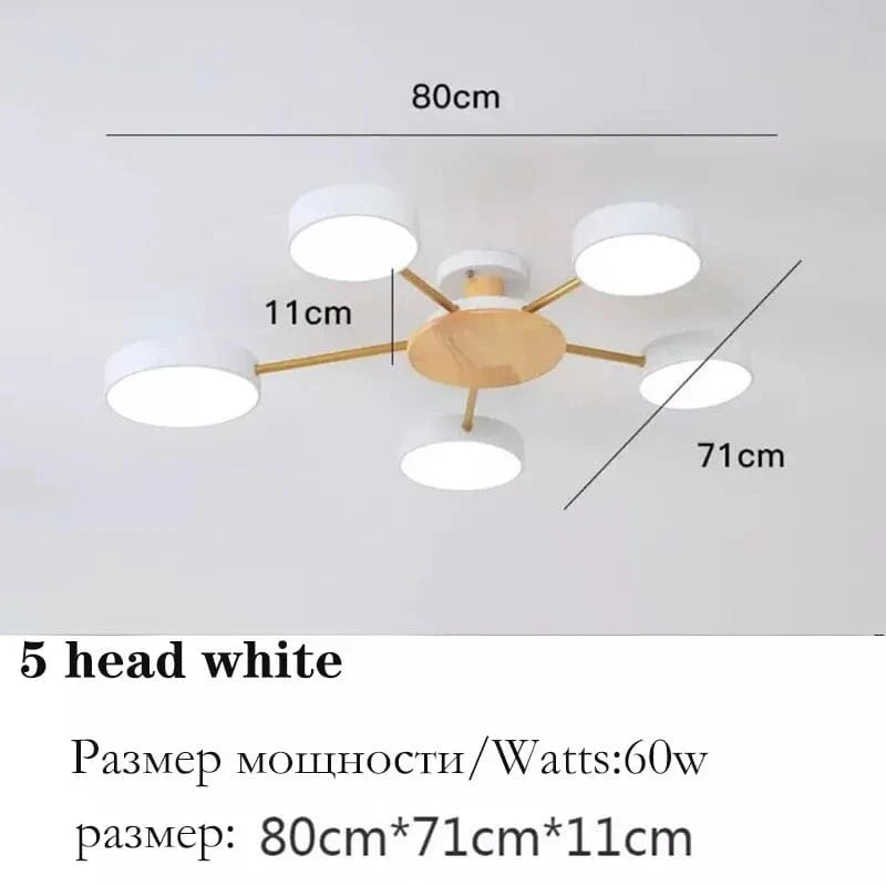 Plafonnier LED Scandinave Chic | Marco Lucetti 5 lumières blanches / CHINE