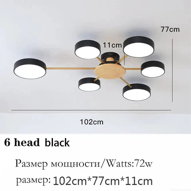 Plafonnier LED Scandinave Chic | Marco Lucetti 6 lampes noires / CHINE
