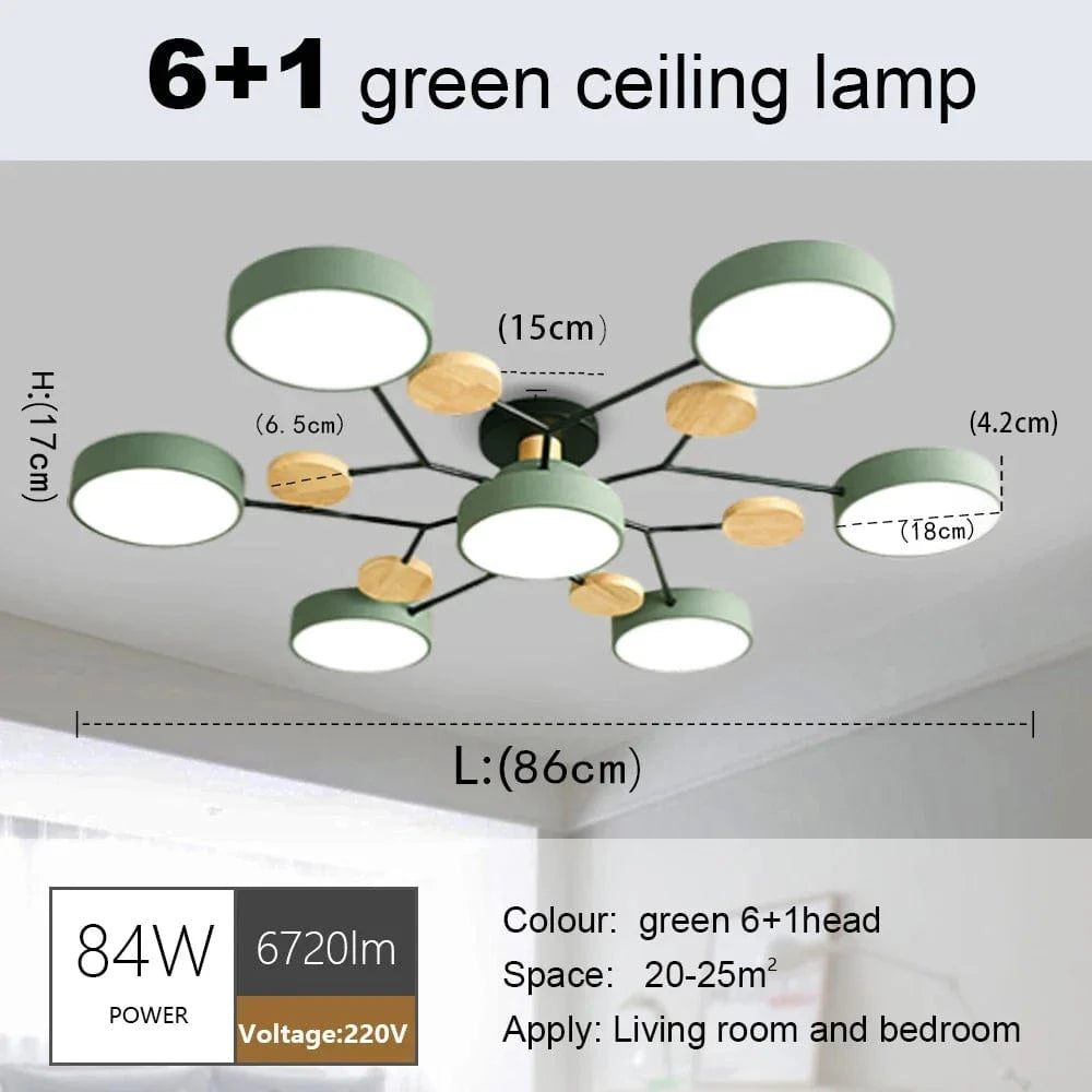Plafonnier LED Scandinave Chic | Marco Lucetti 6et1 vert / CHINE