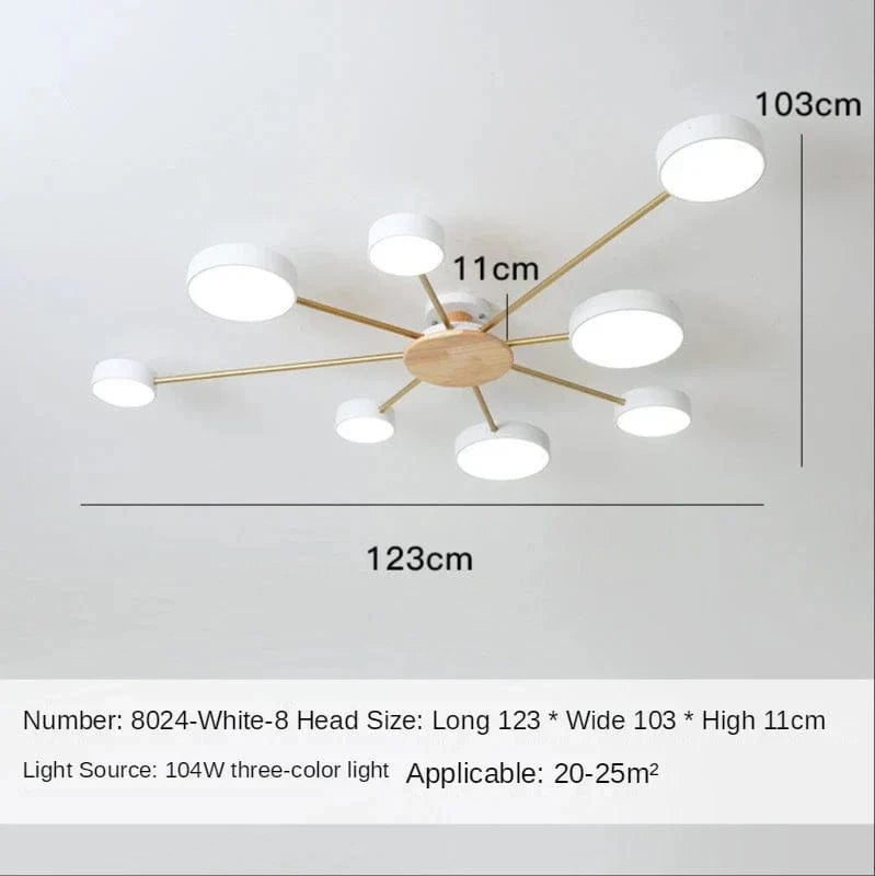 Plafonnier LED Scandinave Chic | Marco Lucetti 8 lampes blanches / CHINE