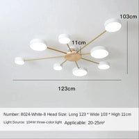 Plafonnier LED Scandinave Chic | Marco Lucetti 8 lampes blanches / CHINE