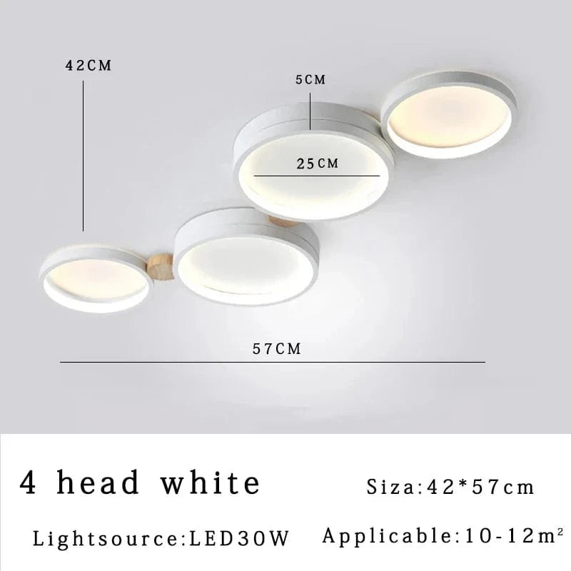 Plafonnier LED Scandinave Chic | Marco Lucetti Blanc 4 têtes / CHINE / Lumière 3 couleurs