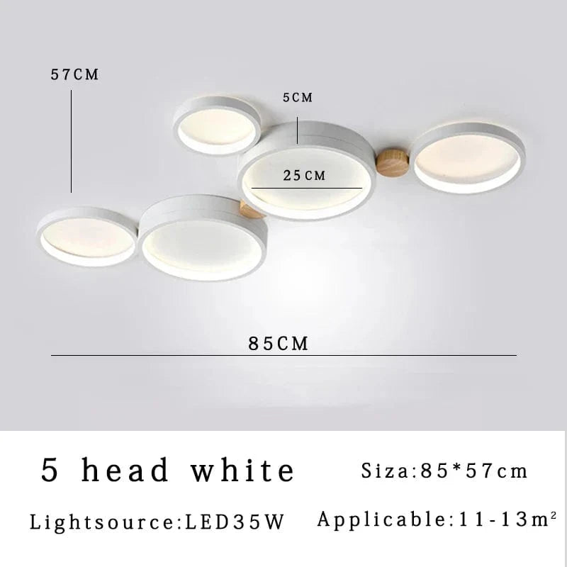 Plafonnier LED Scandinave Chic | Marco Lucetti Blanc 5 têtes / CHINE / Lumière 3 couleurs