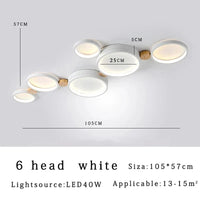 Plafonnier LED Scandinave Chic | Marco Lucetti Blanc 6 têtes / CHINE / Lumière 3 couleurs