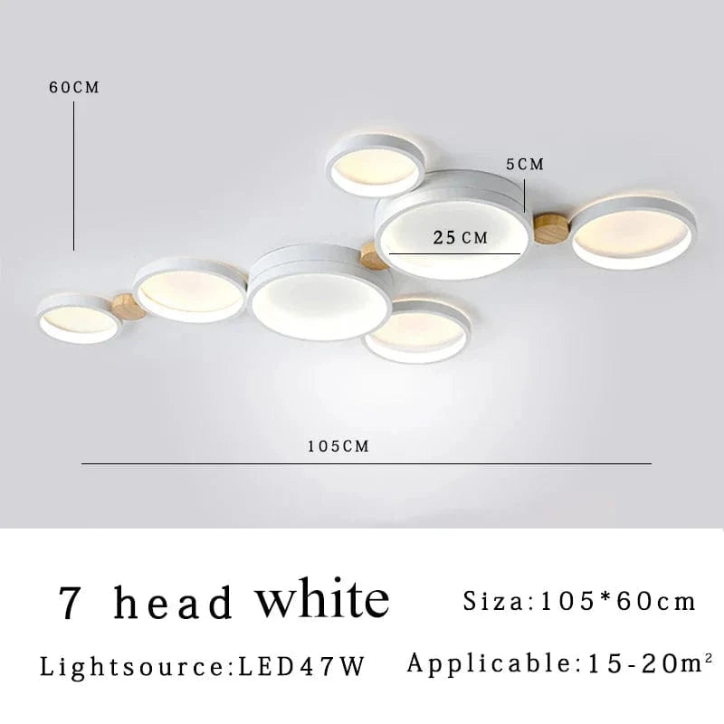 Plafonnier LED Scandinave Chic | Marco Lucetti Blanc 7 têtes / CHINE / Lumière 3 couleurs