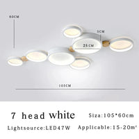 Plafonnier LED Scandinave Chic | Marco Lucetti Blanc 7 têtes / CHINE / Lumière 3 couleurs