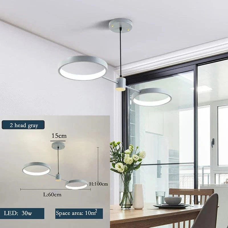 Plafonnier LED Scandinave Chic | Marco Lucetti Gris 2 têtes / CHINE / Lumière 3 couleurs