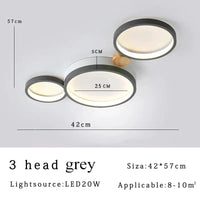 Plafonnier LED Scandinave Chic | Marco Lucetti Gris 3 têtes / CHINE / Lumière 3 couleurs