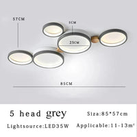 Plafonnier LED Scandinave Chic | Marco Lucetti Gris 5 têtes / CHINE / Lumière 3 couleurs