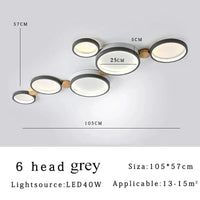 Plafonnier LED Scandinave Chic | Marco Lucetti Gris 6 têtes / CHINE / Lumière 3 couleurs