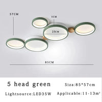 Plafonnier LED Scandinave Chic | Marco Lucetti Vert 5 têtes / CHINE / Lumière 3 couleurs