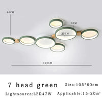 Plafonnier LED Scandinave Chic | Marco Lucetti Vert 7 têtes / CHINE / Lumière 3 couleurs
