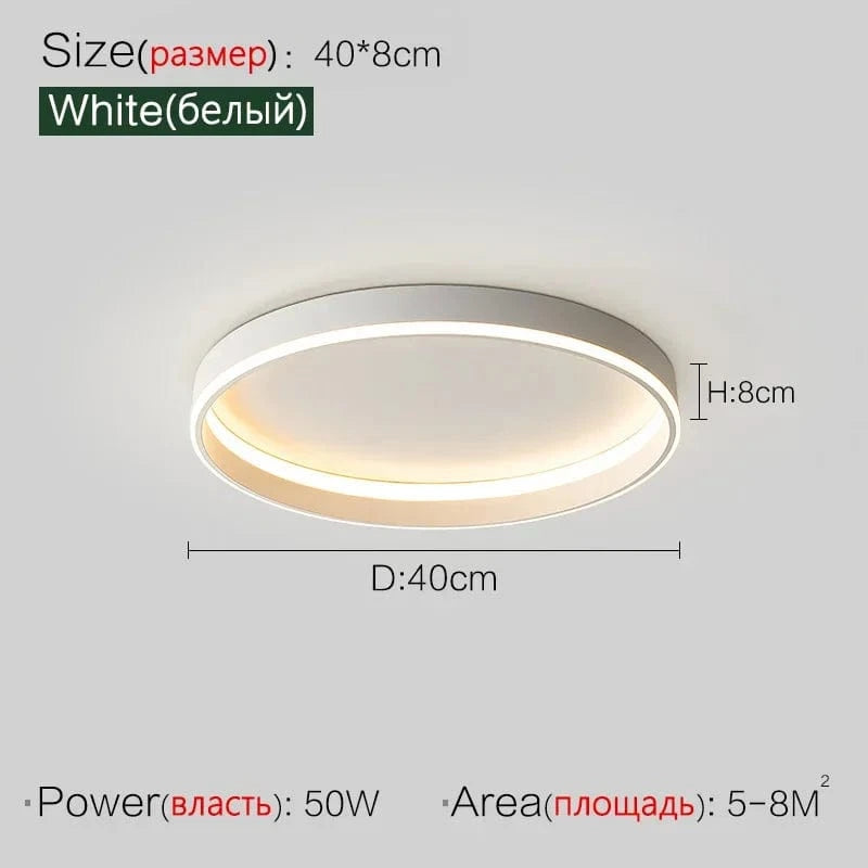 Plafonnier LED Scandinave Rond pour Intérieur | Marco Lucetti Blanc D40cm / Blanc chaud (3000k)
