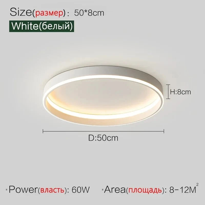 Plafonnier LED Scandinave Rond pour Intérieur | Marco Lucetti Blanc D50cm / Gradation à distance