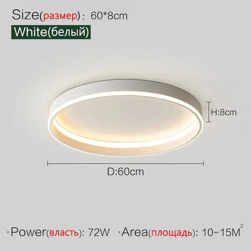 Plafonnier LED Scandinave Rond pour Intérieur | Marco Lucetti Blanc D60cm / Blanc chaud (3000k)