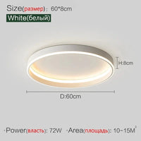 Plafonnier LED Scandinave Rond pour Intérieur | Marco Lucetti Blanc D60cm / Blanc chaud (3000k)