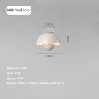 Plafonnier LED Semi-Circulaire Moderne pour Allée, Balcon et Escalier | Marco Lucetti Couleur de boue de lait / Lumière blanche