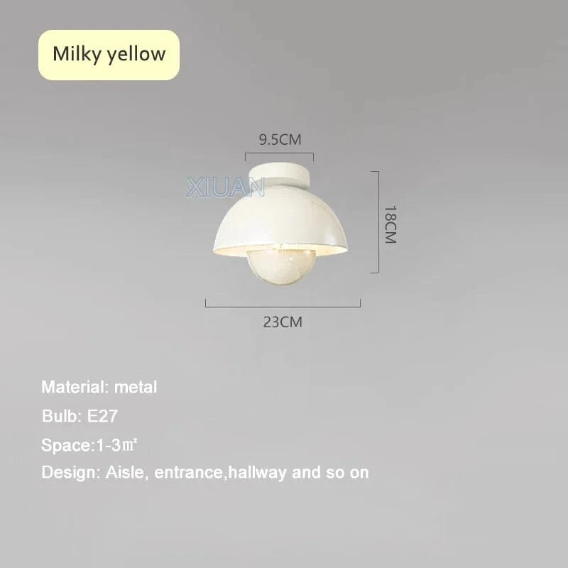 Plafonnier LED Semi-Circulaire Moderne pour Allée, Balcon et Escalier | Marco Lucetti Jaune laiteux / Lumière blanche